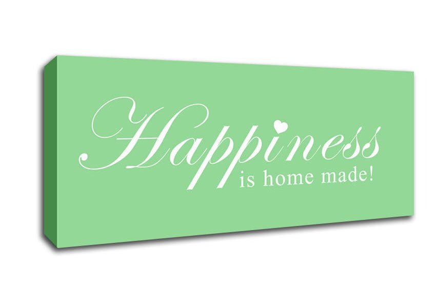 Home Quote Happiness Is Home Made Green Canvas Wall Art - Zestio