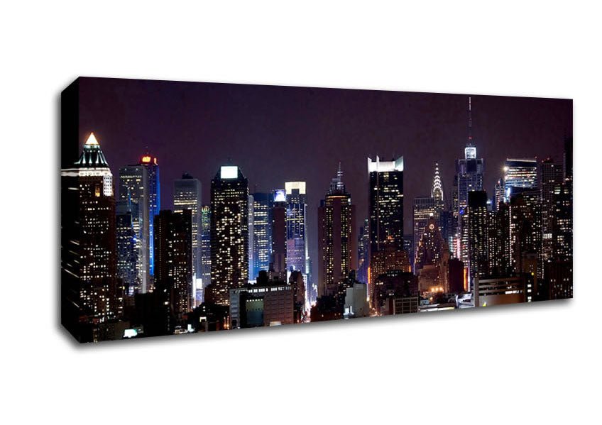 Hong Kong Night Glow Canvas Wall Art - Zestio