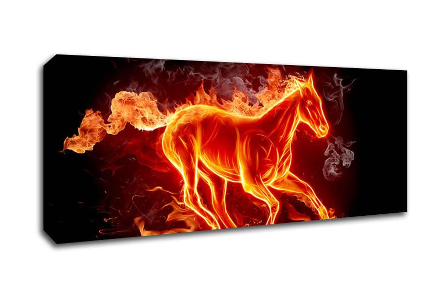 Horse Of Flames Canvas Wall Art - Zestio