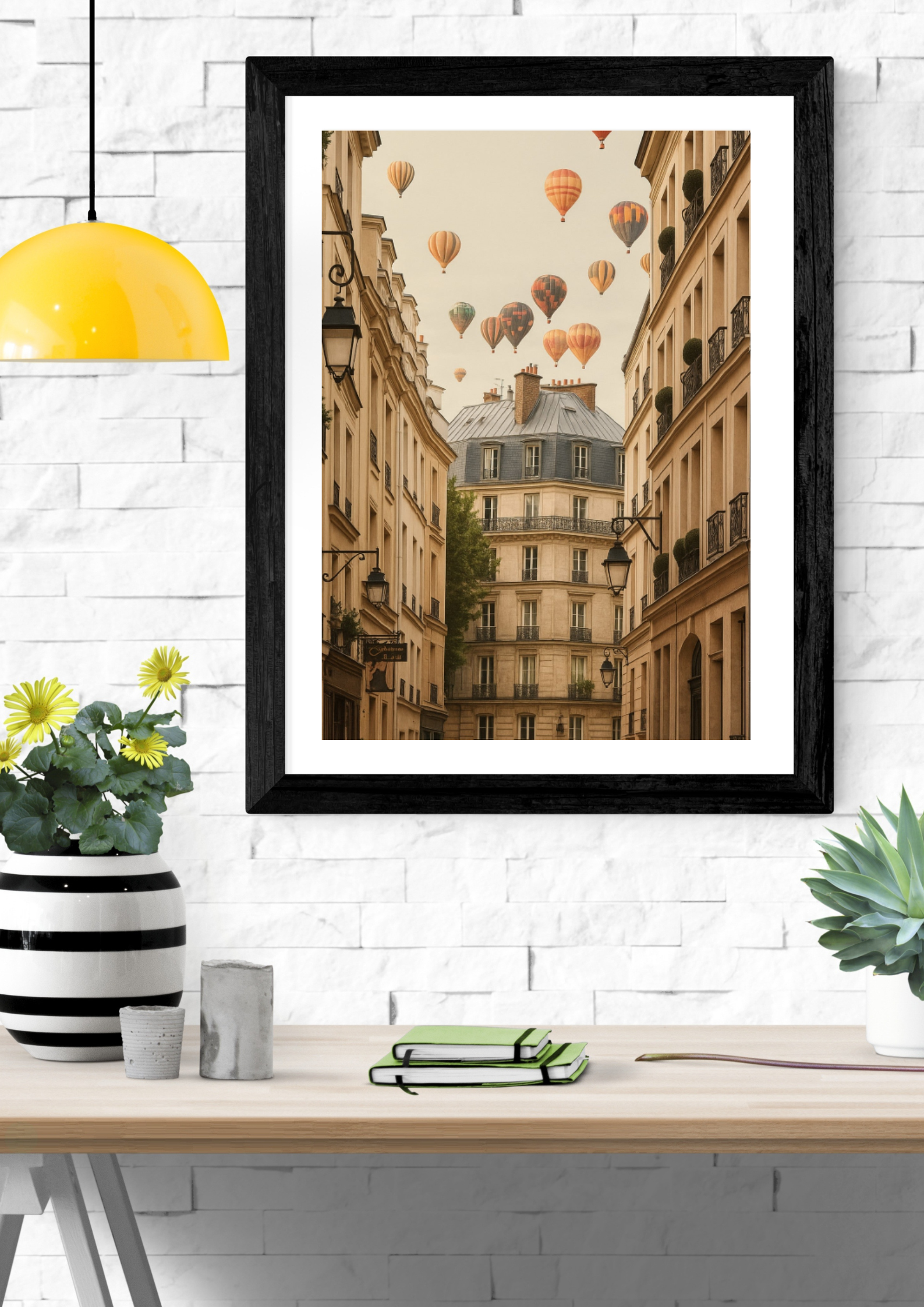 Hot Air Balloons Over Montmartre, Paris – Stunning Art Poster