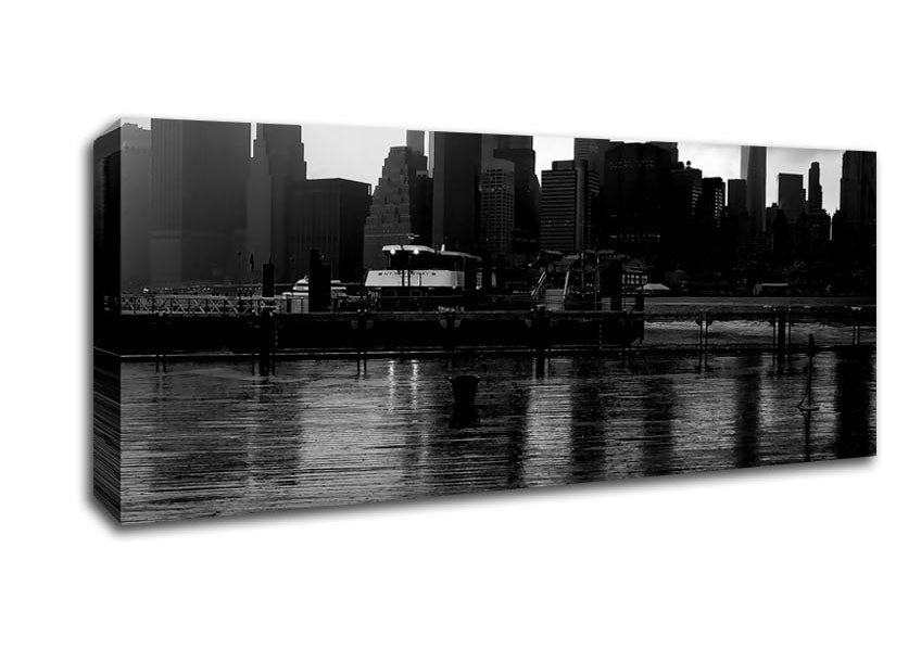 Hudson River New York B n W Canvas Wall Art - Zestio