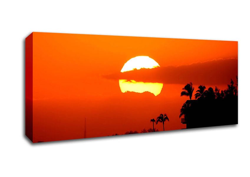 Huge Round Sun In The Sky Canvas Wall Art - Zestio