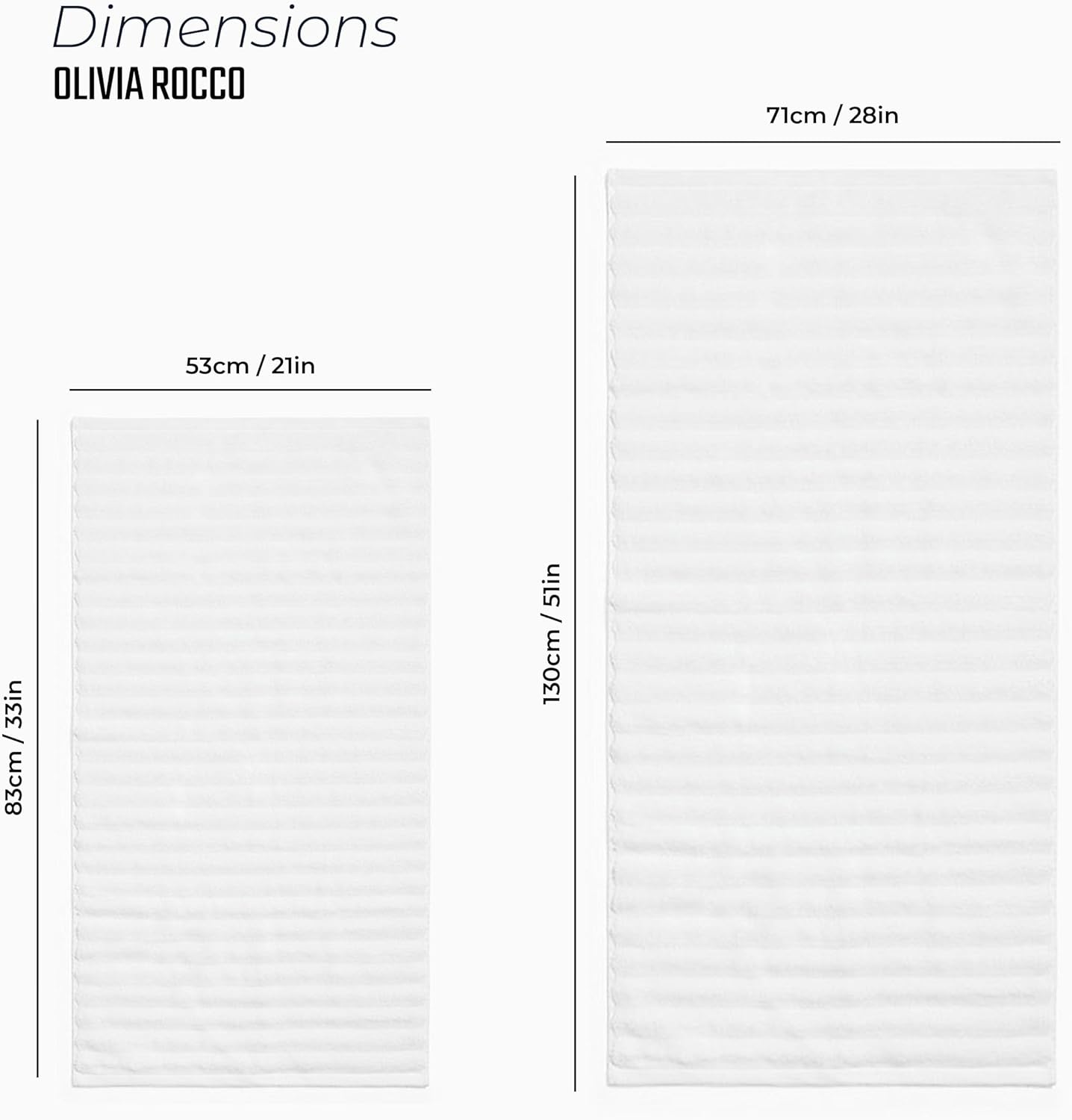 OLIVIA ROCCO Hydro Cotton Ribbed Towels Jumbo Bath Sheets 2 Pack Charcoal Highly Absorbent Quick Dry Soft Lightweight Set