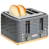 HOMCOM Toaster with 4 Slot, 7 Browning Levels, 1600W, Black Ripple