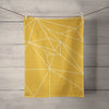 Yellow Tea Towel with a White Geometric Line Design, Dish Towel, Kitchen Towel