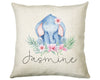 Personalised Elephant Cushion Gift Printed Name Design - Cushion Throw Pillow Gift For Boys Nursery Bedroom Birthday Christmas Gift CS044