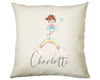 Personalised Fairy Rainbow Cushion Gift Printed Name Design - Pillow Gift For Girls Boys Nursery Bedroom Decor Gift CS246