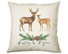 Personalised Deer Couple Cushion Gift Printed Name Design - Cushion Throw Pillow Gift For Loved One Bedroom Christmas Cushion Gift CS504