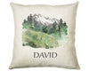 Personalised Tree Mountain Cushion Gift Printed Name Design - Cushion Throw Pillow Scenic Nature Gift For Sitting Room Bedroom Gift CS498