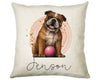 Personalised Bulldog Cushion Gift Printed Name Design - Cushion Throw Pillow Gift For Dog Lover Dog Mum Dad CS309