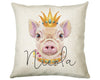 Personalised Hipster Pig Cushion Gift Printed Name Design - Cushion Throw Pillow Gift For Mum Friend Bedroom Birthday Christmas Gift CS142