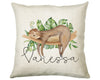 Personalised Sloth Cushion Gift Printed Name Design - Cushion Throw Pillow Gift For Mum Dad Friend Bedroom Birthday Christmas Gift CS071