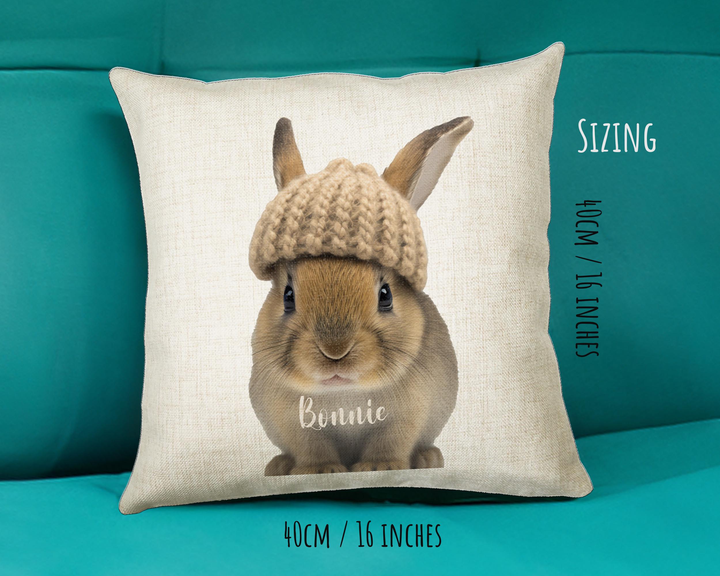 Birthday Gift For Boy Girl Bunny Cushion Gift Printed Name Design Cushion Throw Pillow Gift For Girls Nursery Bedroom Rabbit Gift CS538