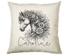Personalised Horse Lover Cushion Gift Printed Name Design - Cushion Throw Pillow Gift For Boys Nursery Bedroom Birthday Gift G015