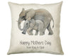Personalised Elephant Mothers Day Mum Cushion Gift - Safari Theme Throw Pillow From Kids Son Daughter Girl Boy Mummy Mother CS128
