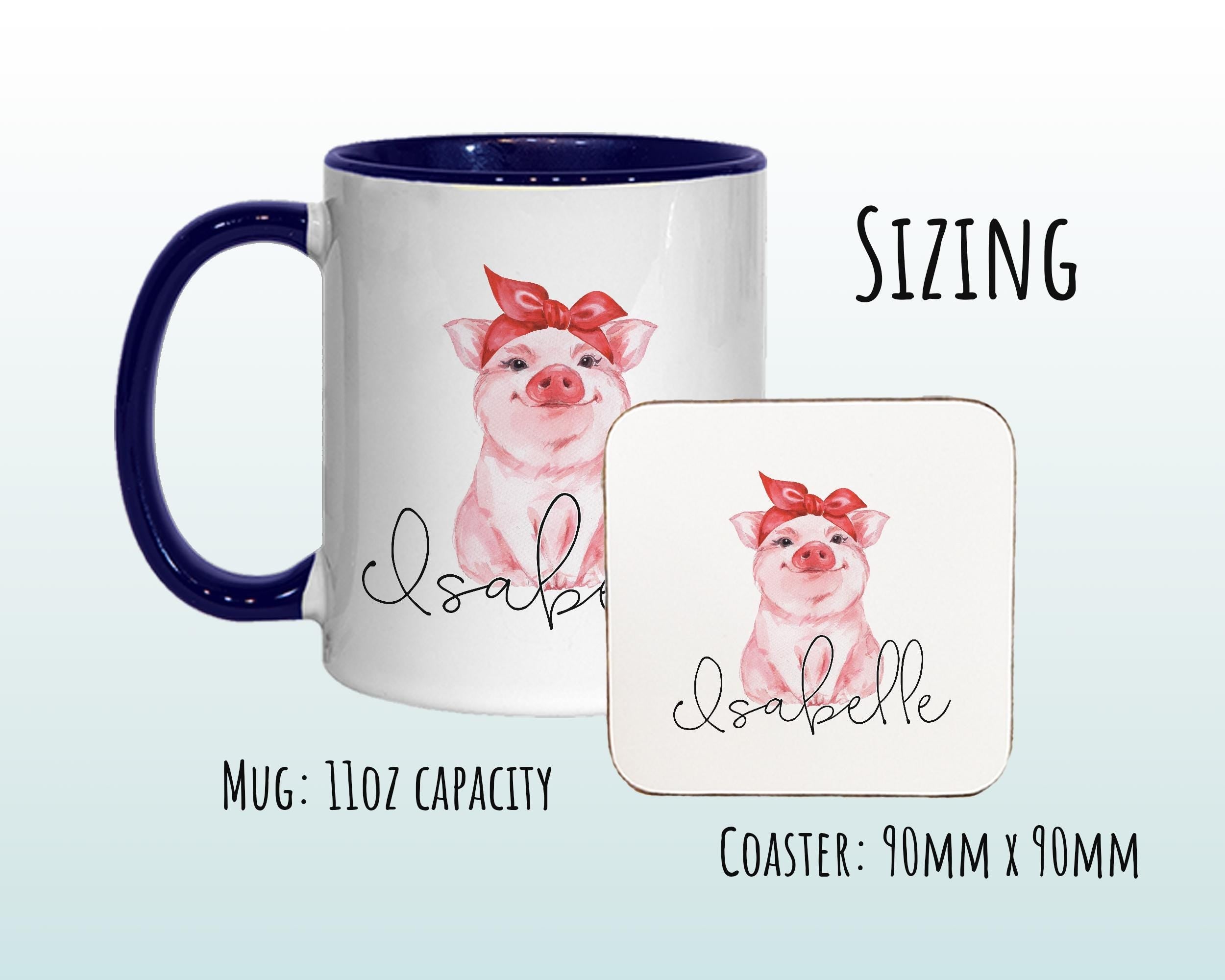 Personalised Hipster Pig Coffee Mug MGZ067