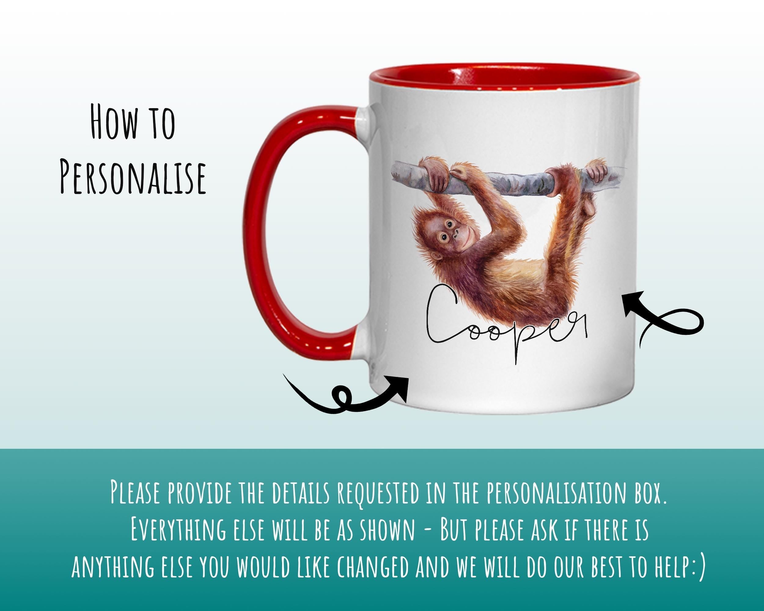Personalised Monkey Coffee Mug MGZ066