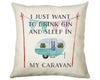 Campervan Gift Gin & Camping Caravan Cushion - Camping Gifts For Caravan Motorhome Owners Lovers Fans - Motorhome Decor Gift Pillow CS195