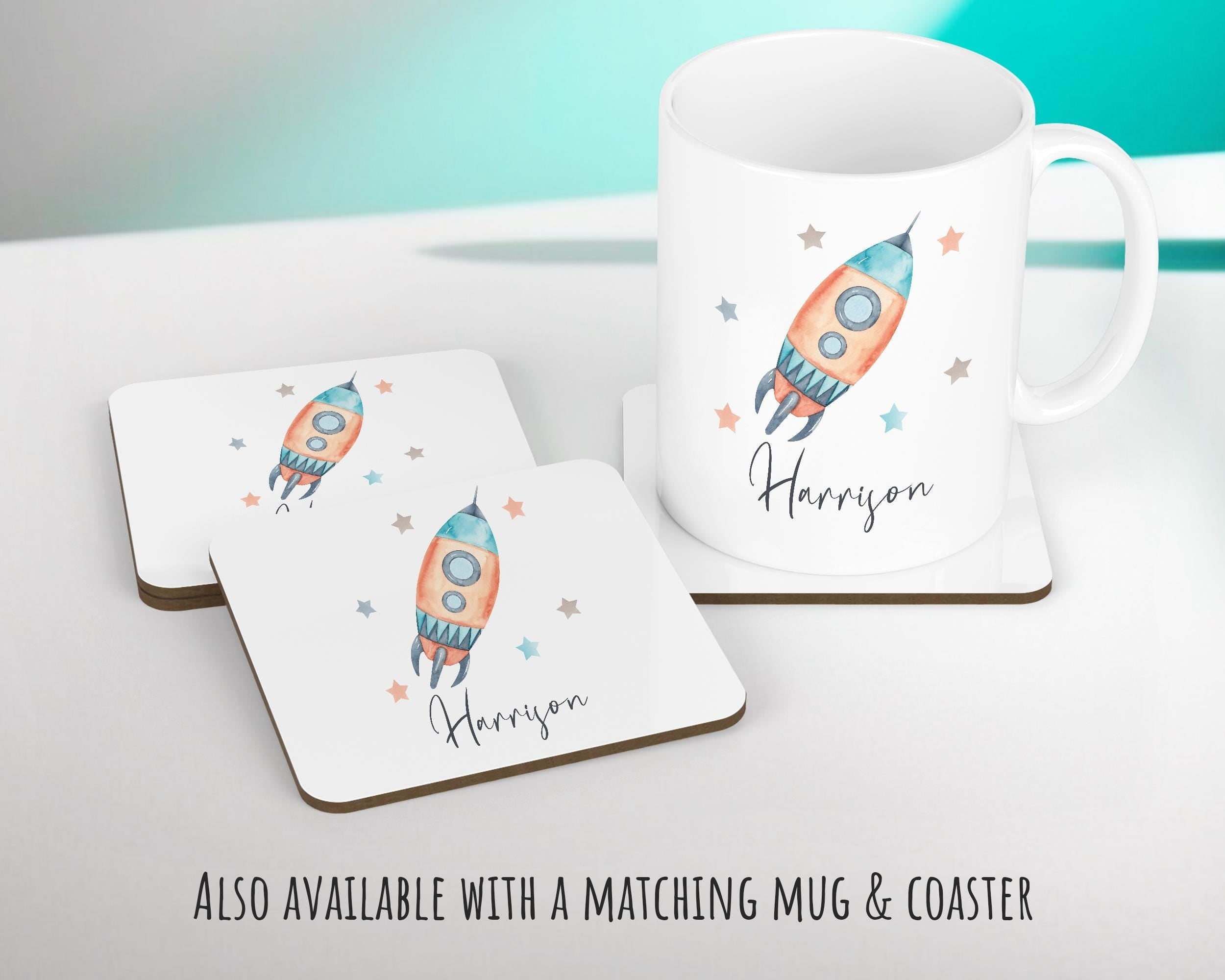 Personalised Space Rocket Cushion Gift Printed Name Design - Pillow Gift For Girls Boys Nursery Bedroom Decor Gift CS249
