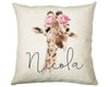 Personalised Giraffe Cushion Gift Printed Name Design - Cushion Throw Pillow Gift For Mum Dad Friend Bedroom Birthday Christmas Gift CS076