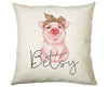 Personalised Hipster Pig Cushion Gift Printed Name Design - Cushion Throw Pillow Gift For Mum Friend Bedroom Birthday Christmas Gift CS143