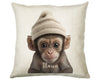Birthday Gift For Boy Baby Monkey Cushion Gift Printed Name Design Cushion Throw Pillow Gift For Boys Nursery Bedroom Animal Gift CS540