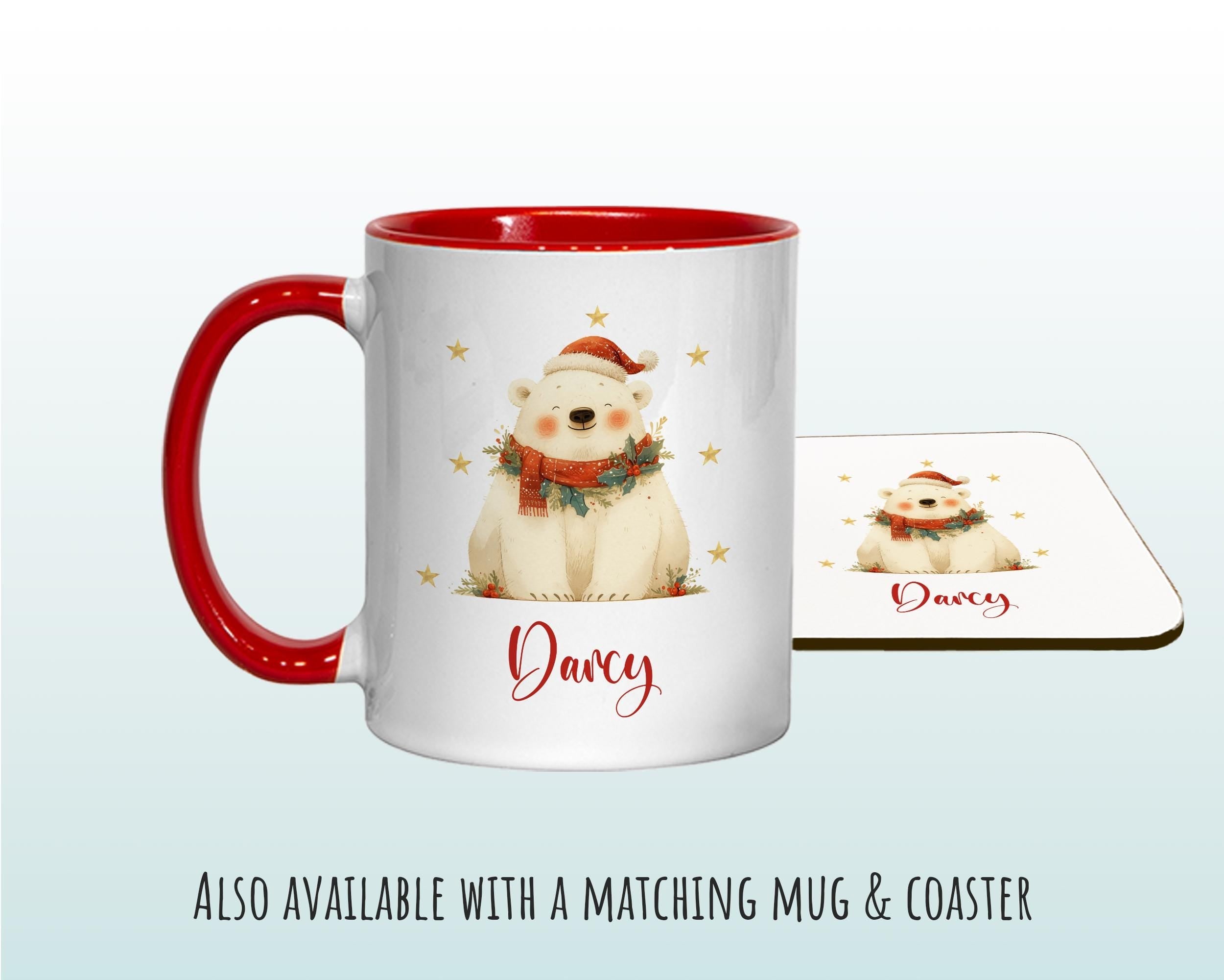 Personalised Christmas Sack - Santa Sack for Kids Presents Xmas Cute Polar Bear Design Stocking Christmas Eve Bag Box for Girls & Boys XS034