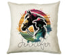 Personalised Horse Lover Cushion Gift Printed Name Design - Cushion Throw Pillow Gift For Boys Nursery Bedroom Birthday Gift G003
