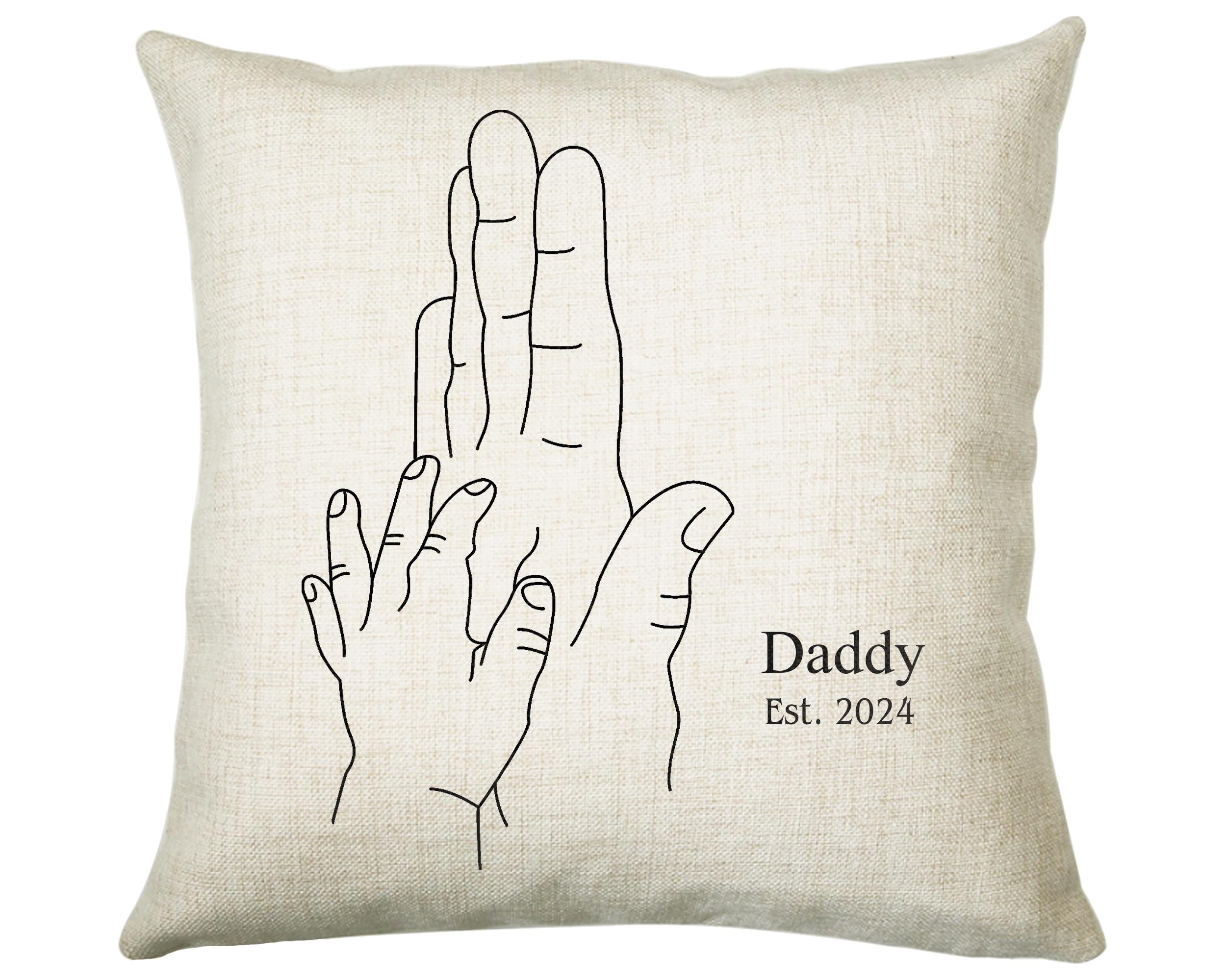 First Fathers Day Cushion Personalised Gift for Dad - Our 1st First Fathers Day Gift For Daddy - Dad and Baby Gift from Newborn SMC003