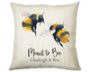 Personalised 2nd Wedding Anniversary Meant To Bee Cushion Gift - Cotton Anniversary Bumble Bee Cushion Throw Pillow Gift For Him Her CS115