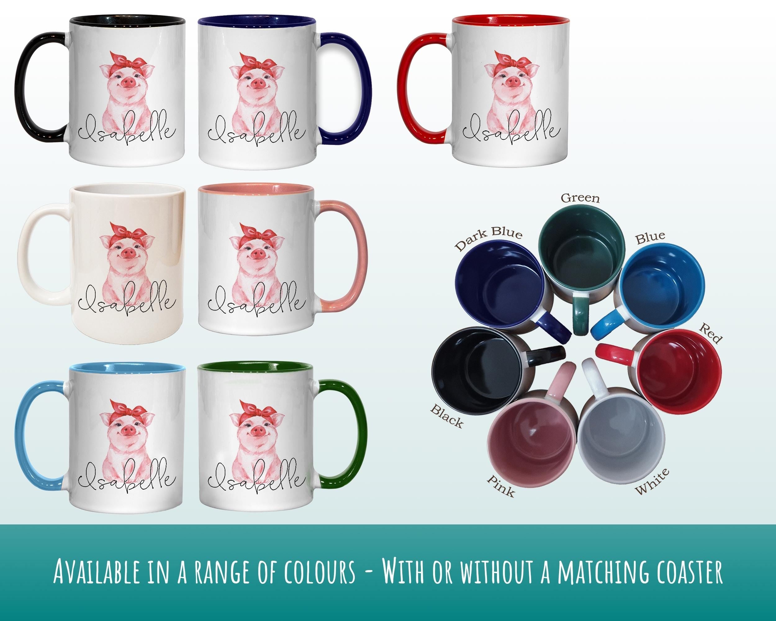 Personalised Hipster Pig Coffee Mug MGZ067