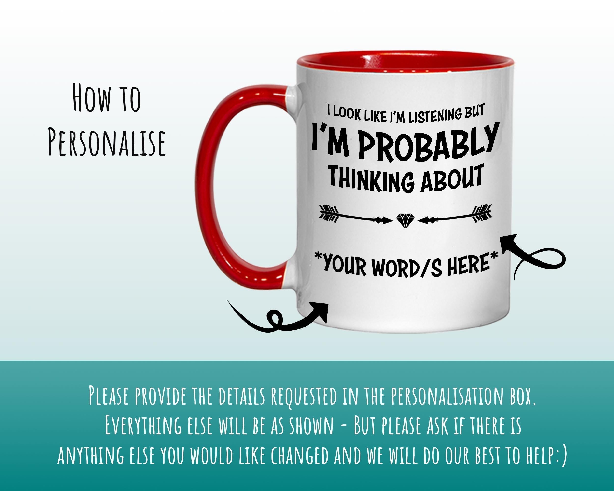 I'm Probably Thinking About Volleyball Mug Gift 11oz Coffee Mug Gift For Volleyball Team Player Coach Gift For Him Her MG0280