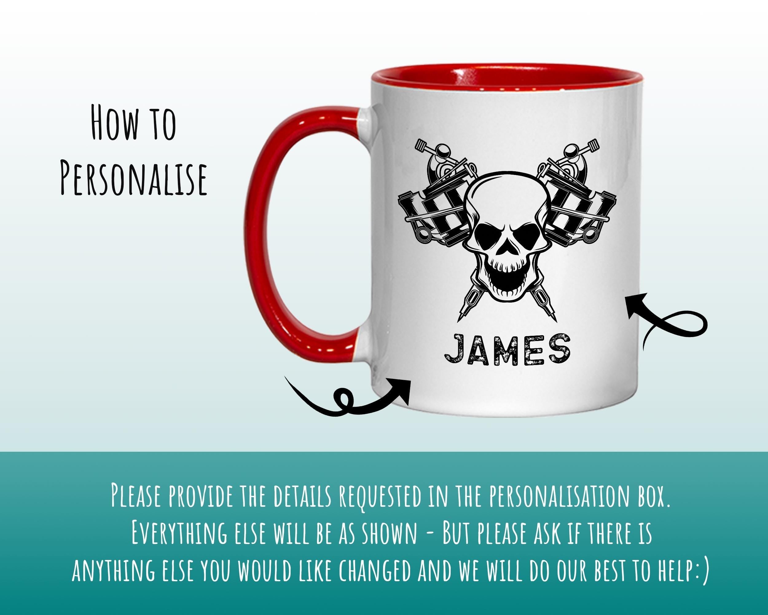 Personalised Tattoo Artist Gift Mug - Ceramic Coffee Tea Hot Chocolate Mug Gift for Tattooist - Secret Santa Gift Idea for Him MG0853