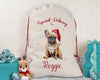 Personalised French Bulldog Large Christmas Sack - Red Drawstring Bag for Xmas Presents - Christmas Eve Bag Box Decoration for Dogs XS104