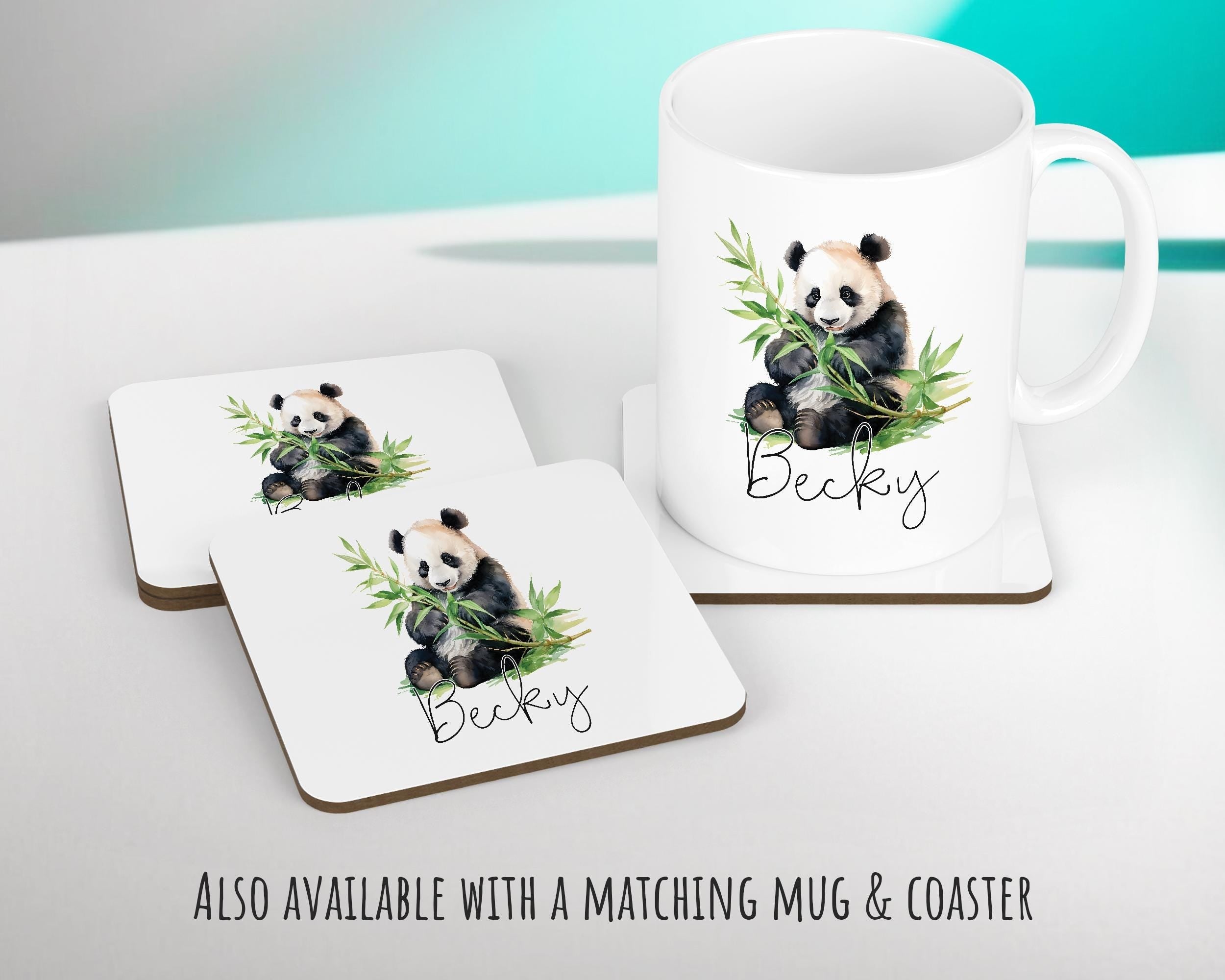 Personalised Panda Gift Cushion Printed Name Design - Cushion Throw Pillow for Him Her - Panda Bear Lover Gift Idea Animal Lover SMC028