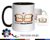 Kawaii Bread 'I Loaf You So Much' Valentines Day Gift for Boyfriend Husband - Custom Wedding Anniversary 11oz Coffee Mug for Couples SV0024