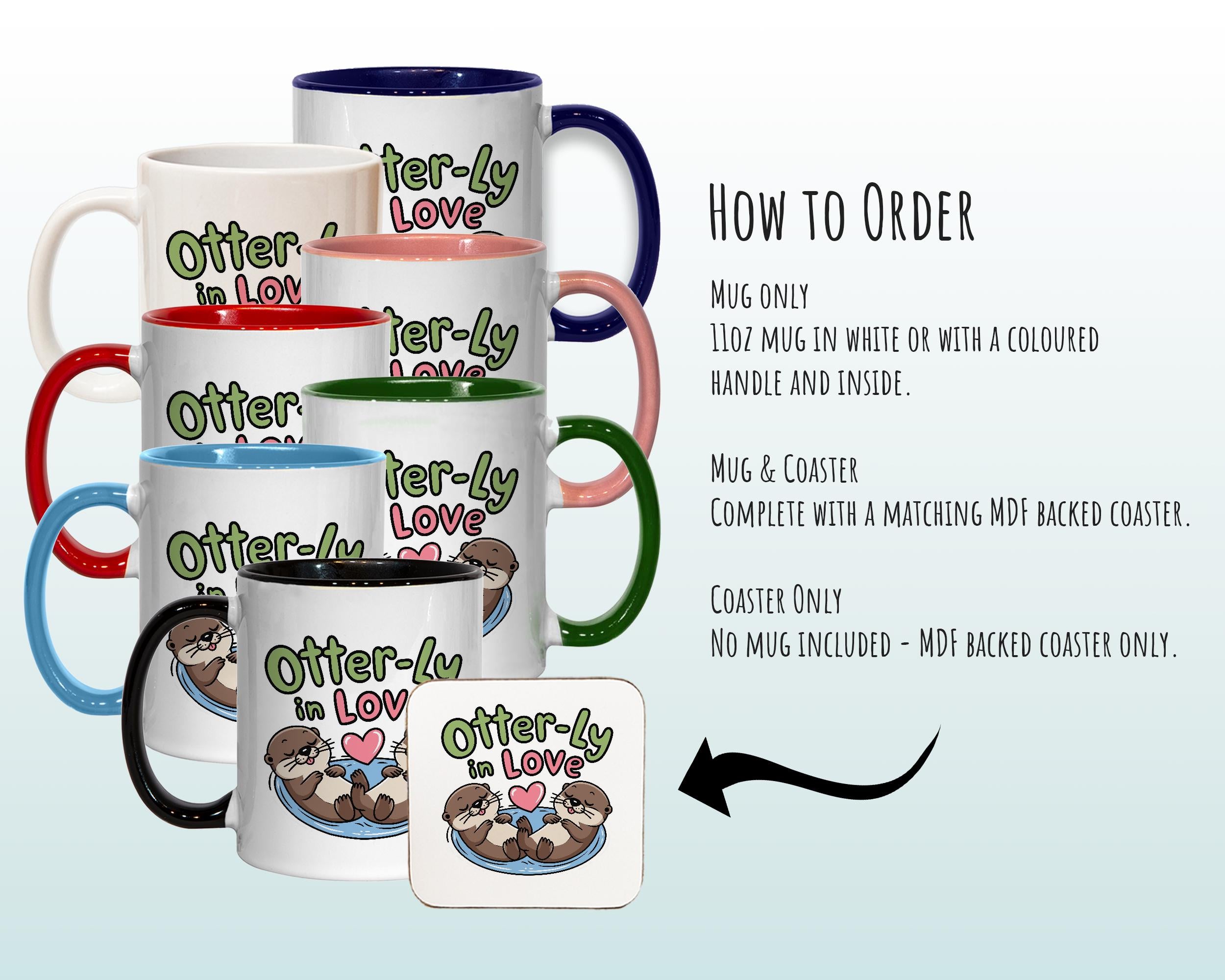 Otter Couple Valentines Day Gift for Boyfriend Husband - 'Otter-ly In Love' Custom Wedding Anniversary 11oz Coffee Mug for Couples SV0018