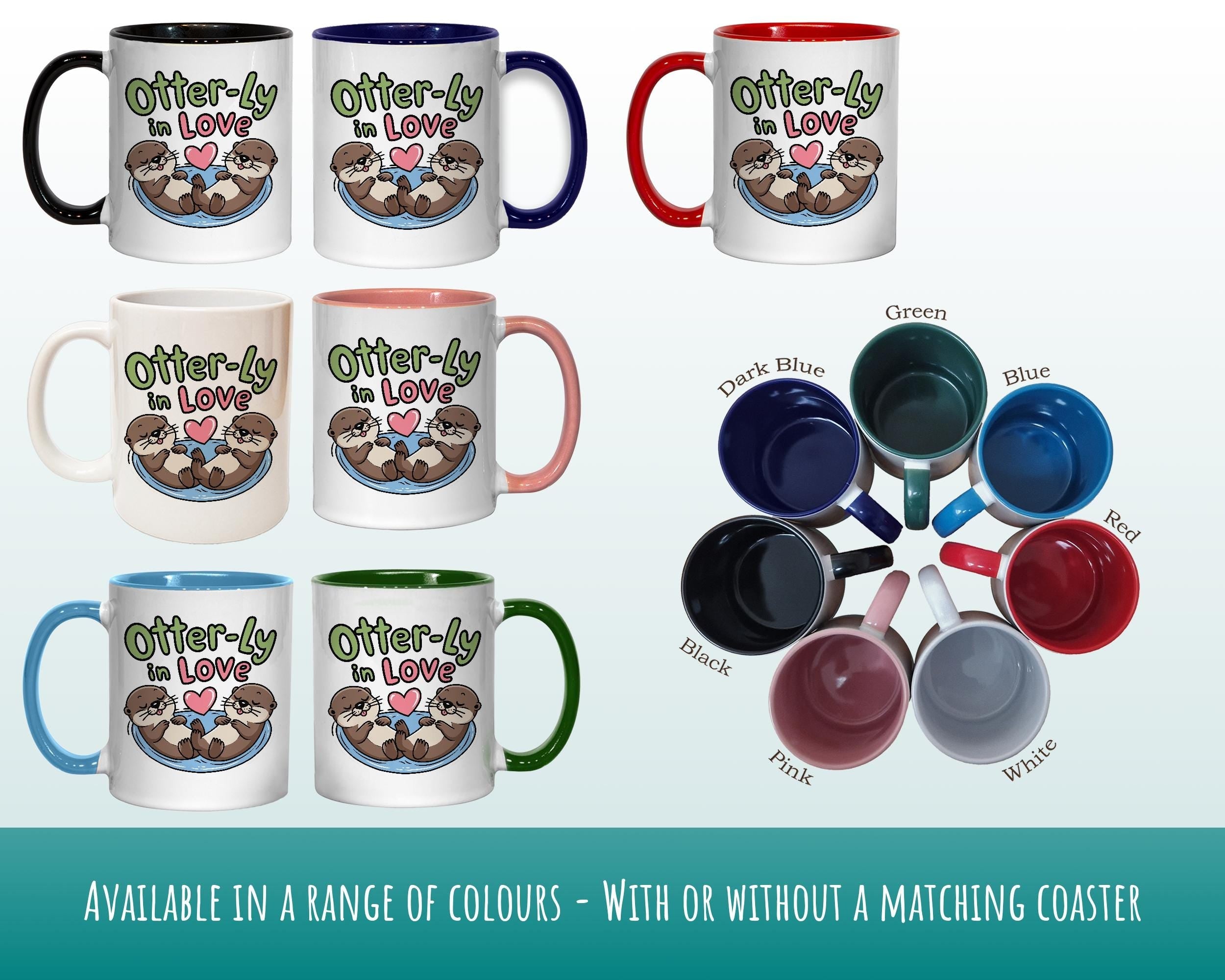 Otter Couple Valentines Day Gift for Boyfriend Husband - 'Otter-ly In Love' Custom Wedding Anniversary 11oz Coffee Mug for Couples SV0018