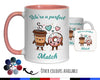 Kawaii Coffee & Donut Valentines Day Gift for Boyfriend Husband - Perfect Match Custom Wedding Anniversary 11oz Coffee Mug for Couples SV012