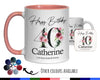 40th Birthday Gift for Women - Personalised Coffee Mug & Coaster - Age 40 Gift for Her - Ladies Floral Age Design Mum Daughter Forty BNA40M