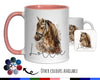 Personalised Horse Mug Gift - Great Gift for Horse Riders - Equestrian Mug & Coaster - Pony Horse Gifts for Her Watercolour Design MGZ049