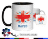 Personalised Union Jack Mug Gift - Great Gift for British UK Citizenship Visitor - Watercolour Flag Design Mug & Coaster MGZ369
