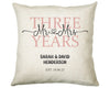 3rd Wedding Anniversary Gift for Him for Her - Third Cotton Anniversary Gift Cushion Personalised with Names Date Mr and Mrs Married BNJ03C