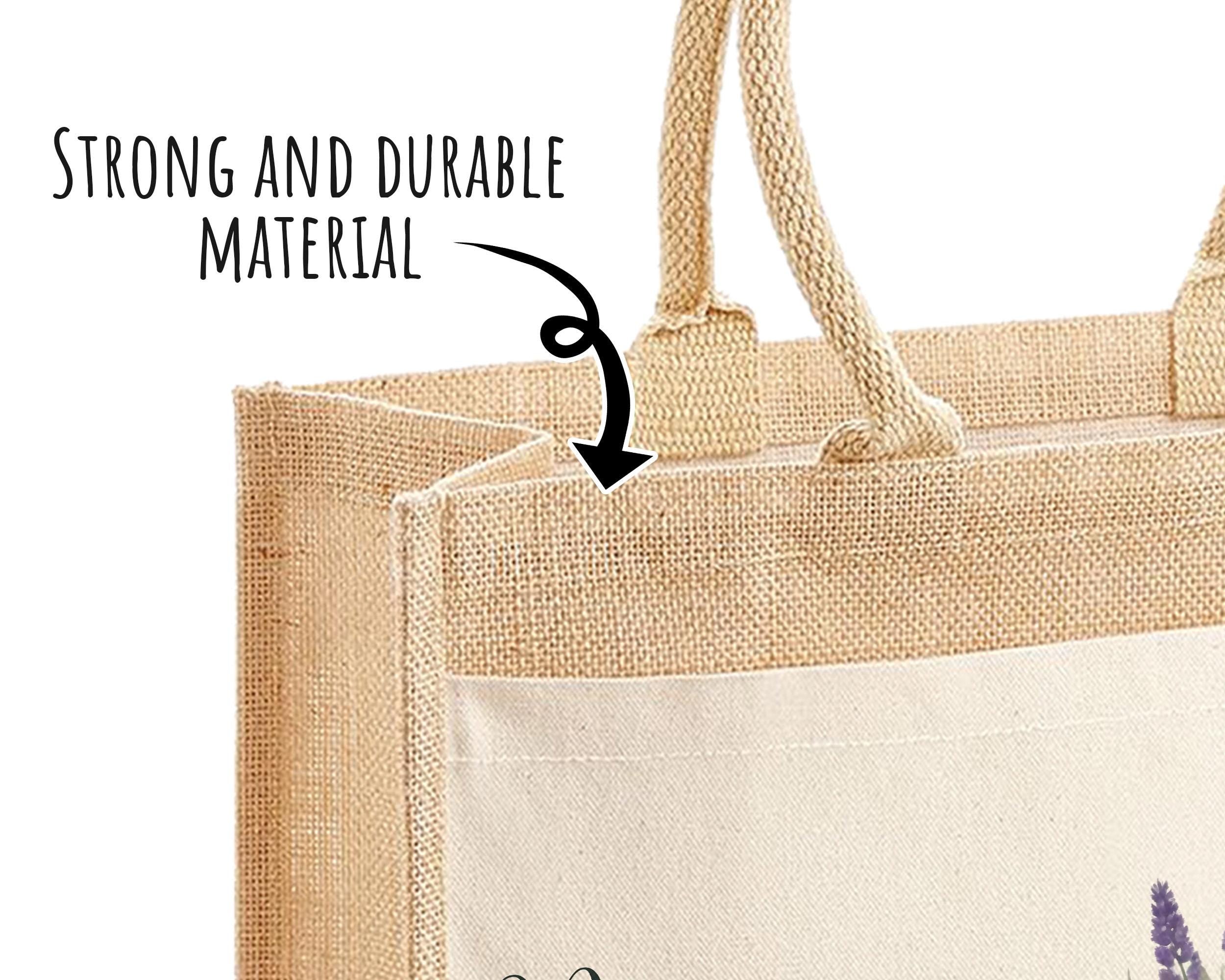 Mummy Gift Personalised Jute Bag -  Mothers Day Gift Floral Tote Bag Gift for Mum Mama - Custom Shopping Market Bag - Mummy Bag BT010