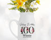 100th Birthday Gift for Women - Happy Birthday 100 Small Personalised Flower Pot Vase 1926 Gift for Her Ladies Floral Design Grandma BNA100