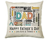 Fathers Day Gift from Son Daughter - Personalised Dad Tools Design Scatter Cushion Matching Daddy Mug Coaster Gift Bundle Gift for Dad FD013