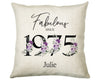 50th Birthday Gift for Women - Personalised 1975 Birthday Cushion Age 50 Gift for Her - Ladies Floral Design Mum Nan Sister Fifty BNP50C