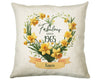 60th Birthday Gift for Women - Personalised 1965 Birthday Cushion Age 60 Gift for Her Floral Daffodil Age Design Mum Nan Gran Sixty BNS60C