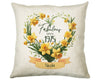 50th Birthday Gift for Women - Personalised 1975 Birthday Cushion Age 50 Gift for Her Floral Daffodil Design Mum Nan Sister Fifty BNS50C