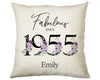 70th Birthday Gift for Women - Personalised 1955 Birthday Cushion Age 70 Gift for Her - Ladies Floral Design Mum Nan Gran Seventy BNP70C